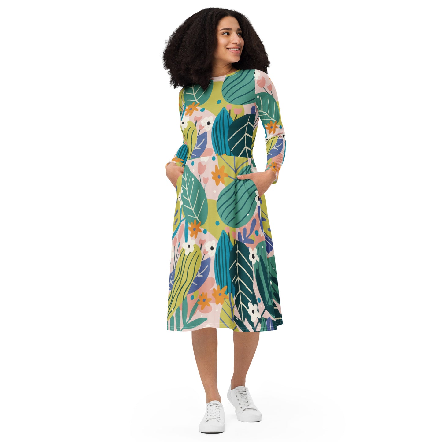 Leaves Midi Dress
