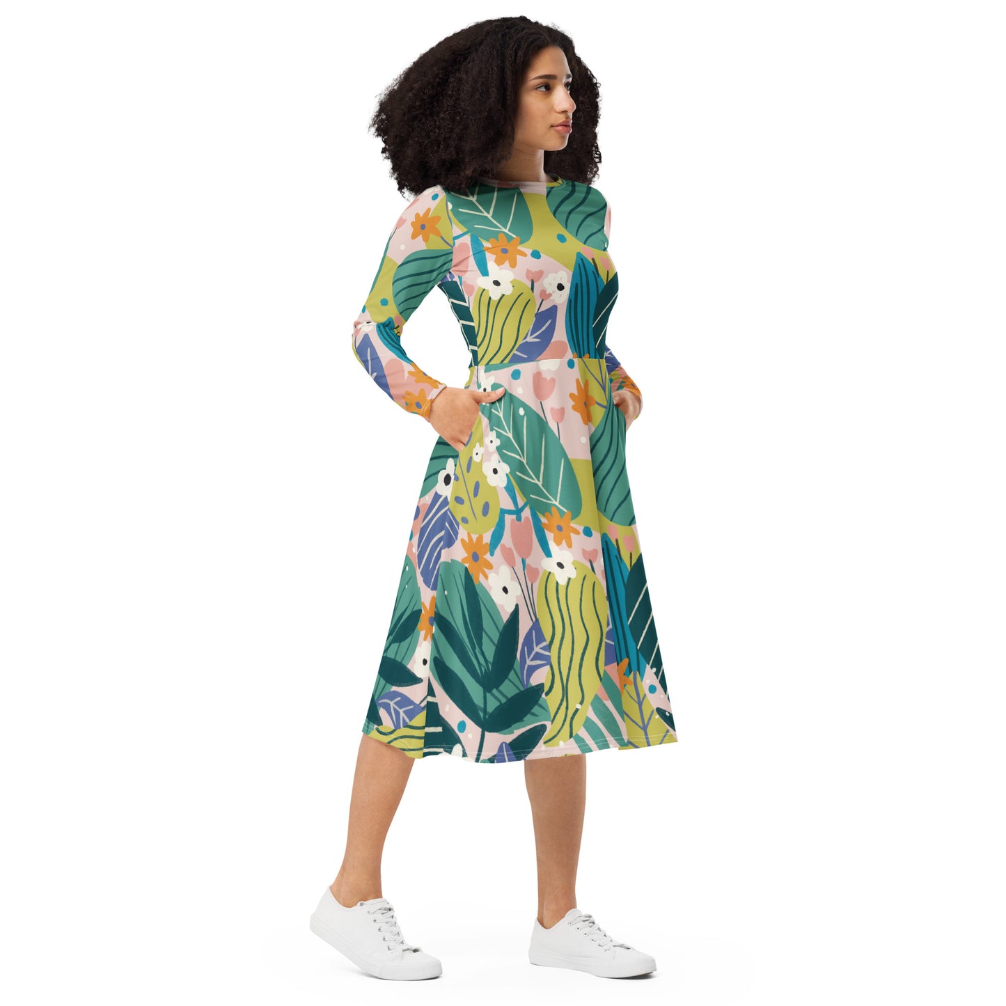 Leaves Midi Dress