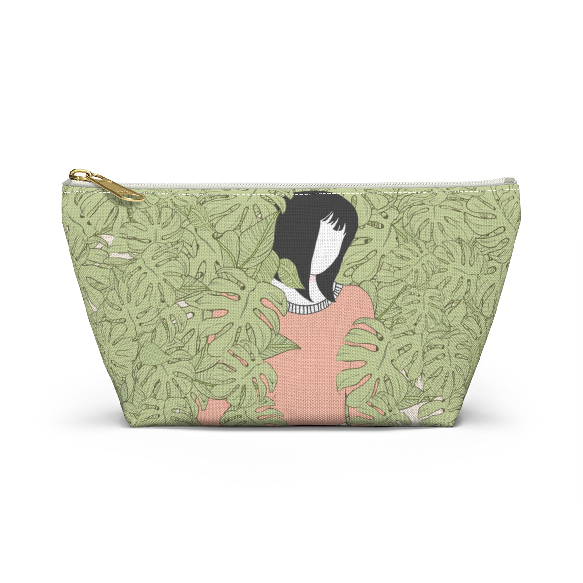 Girl in Foliage Makeup Pouch