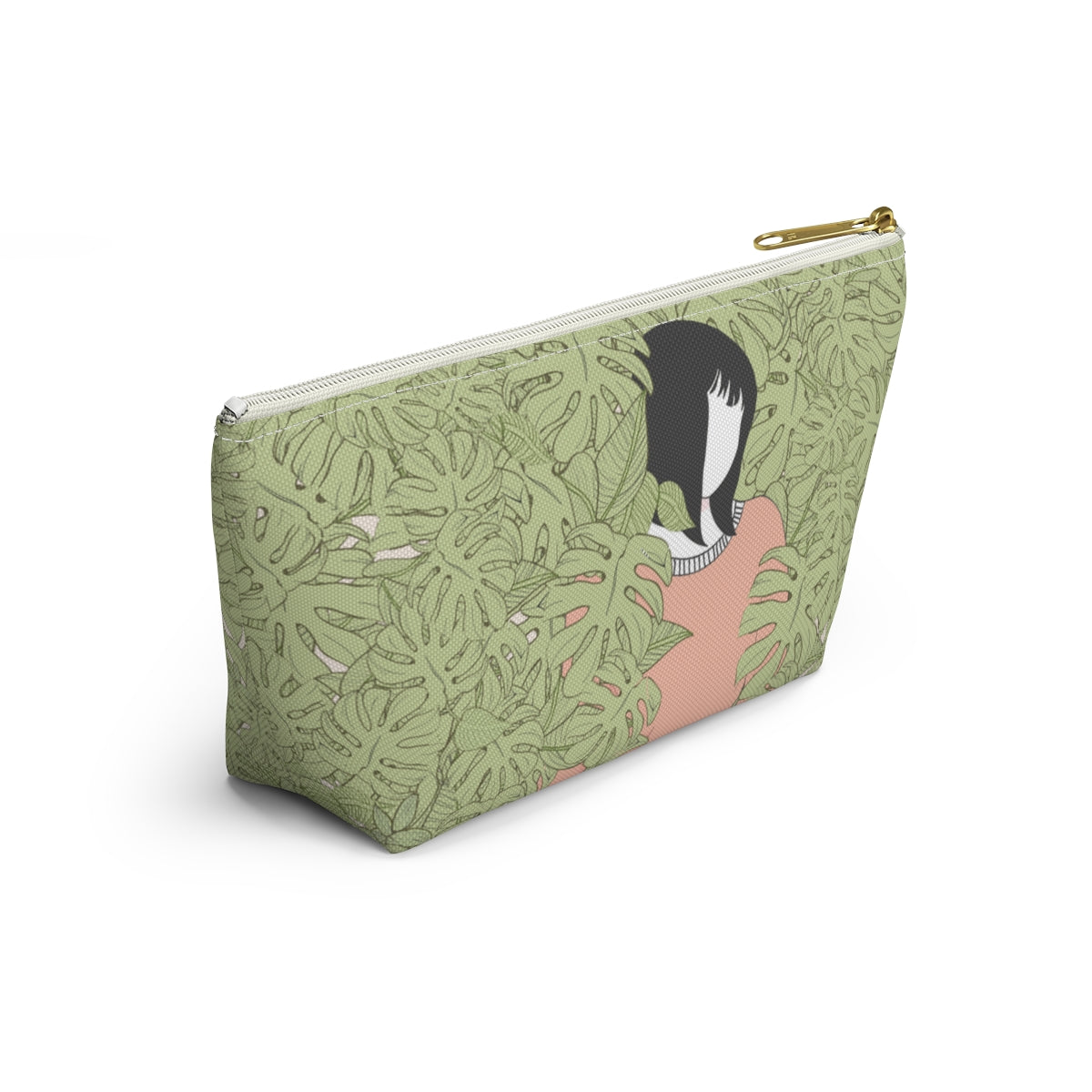 Girl in Foliage Makeup Pouch