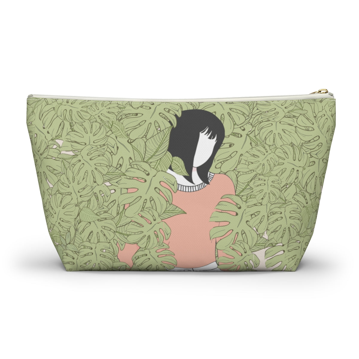 Girl in Foliage Makeup Pouch