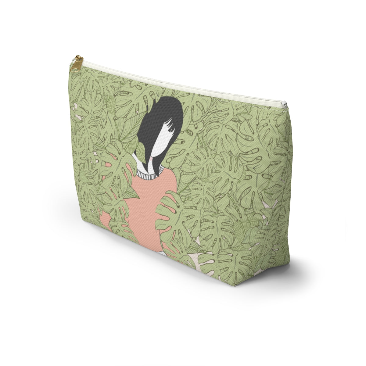 Girl in Foliage Makeup Pouch