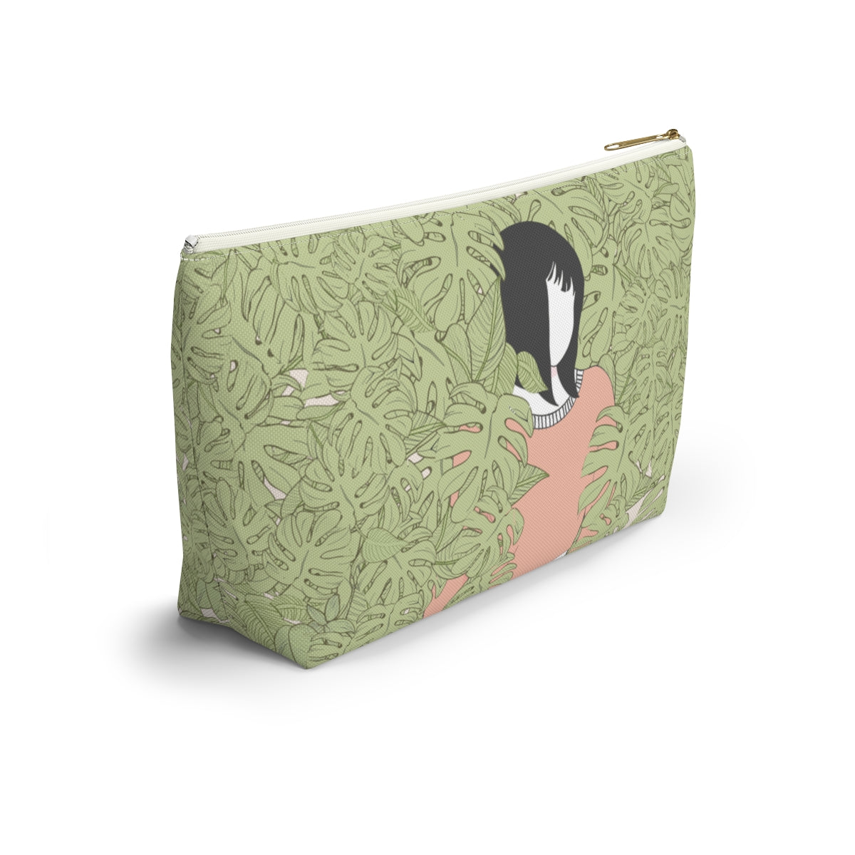Girl in Foliage Makeup Pouch
