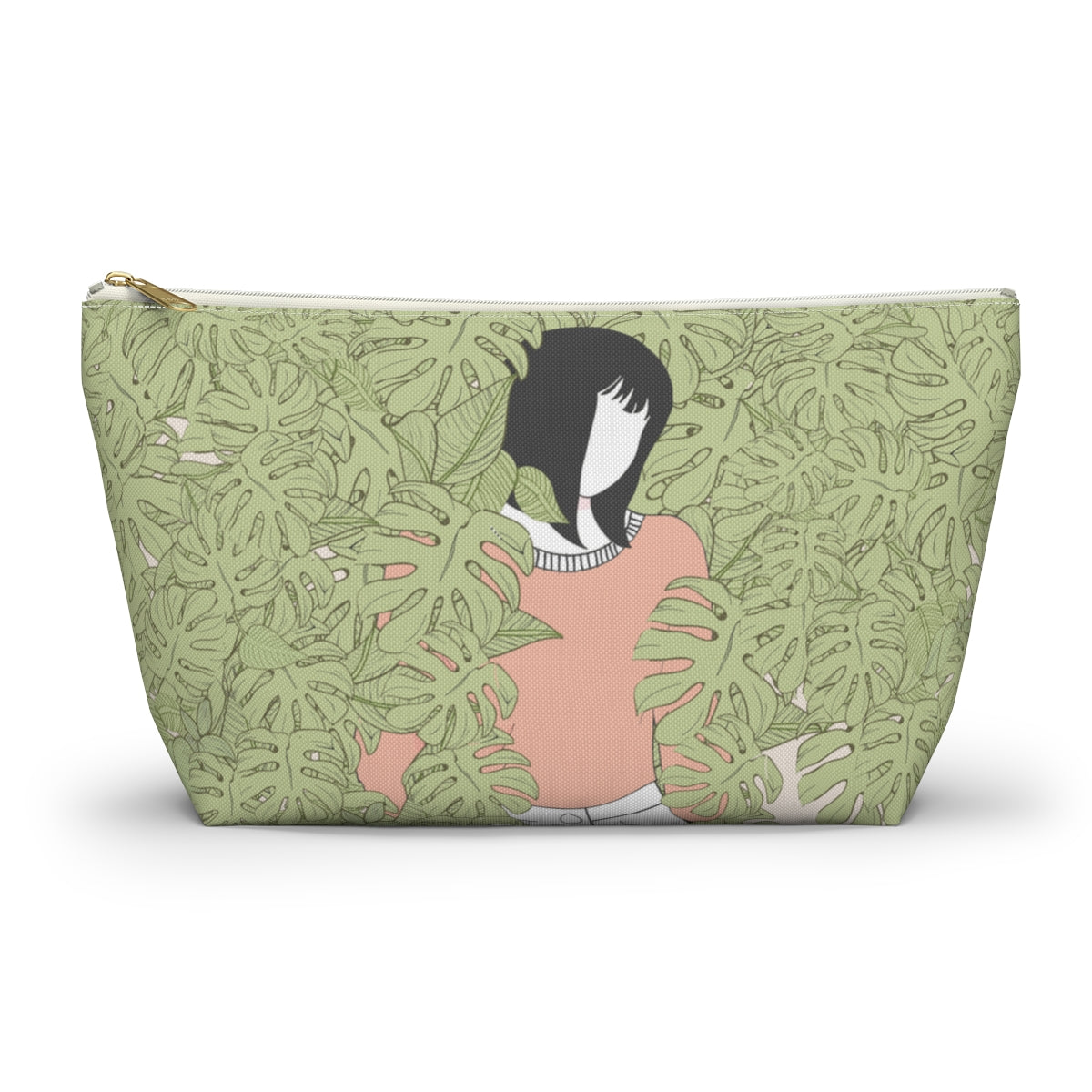 Girl in Foliage Makeup Pouch