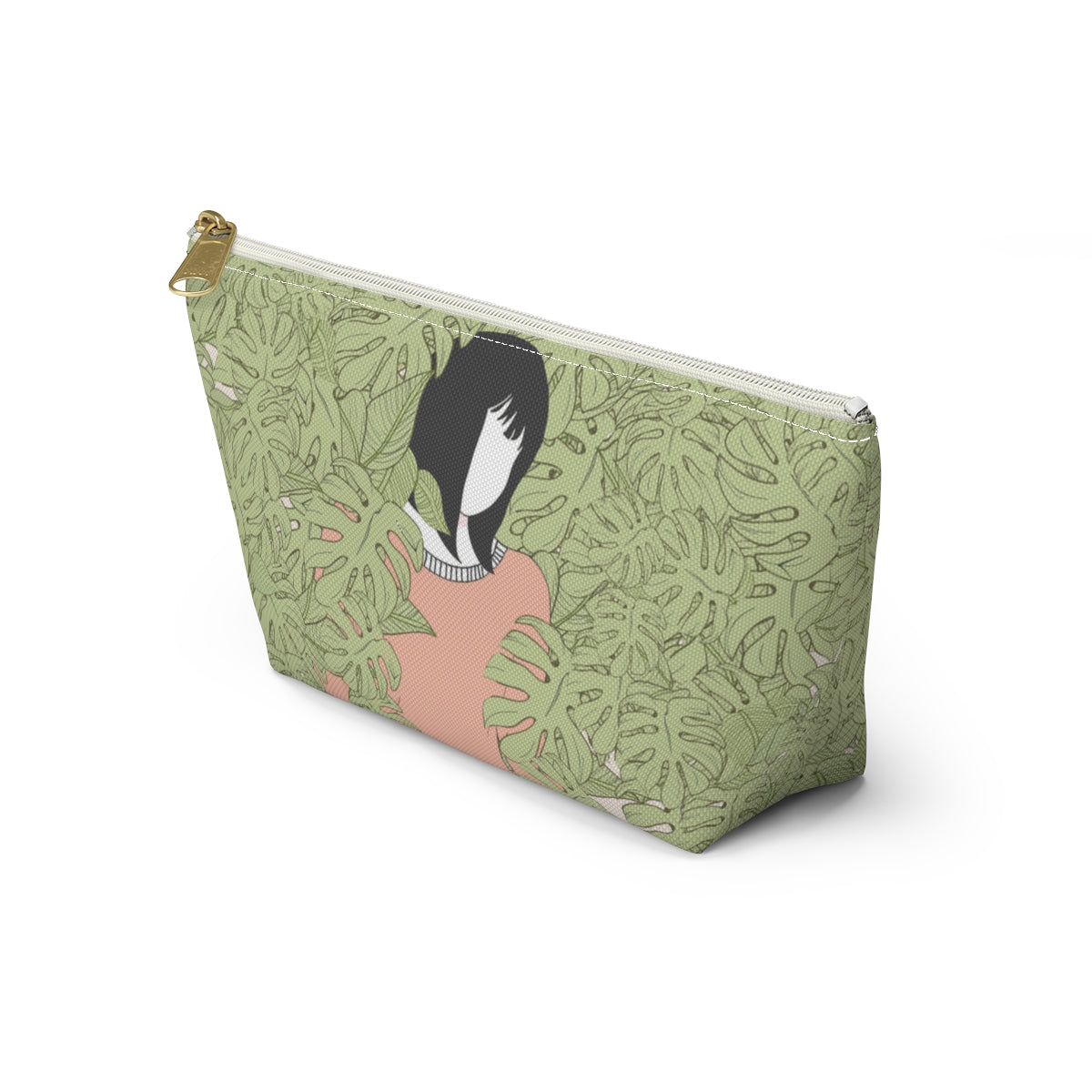 Girl in Foliage Makeup Pouch